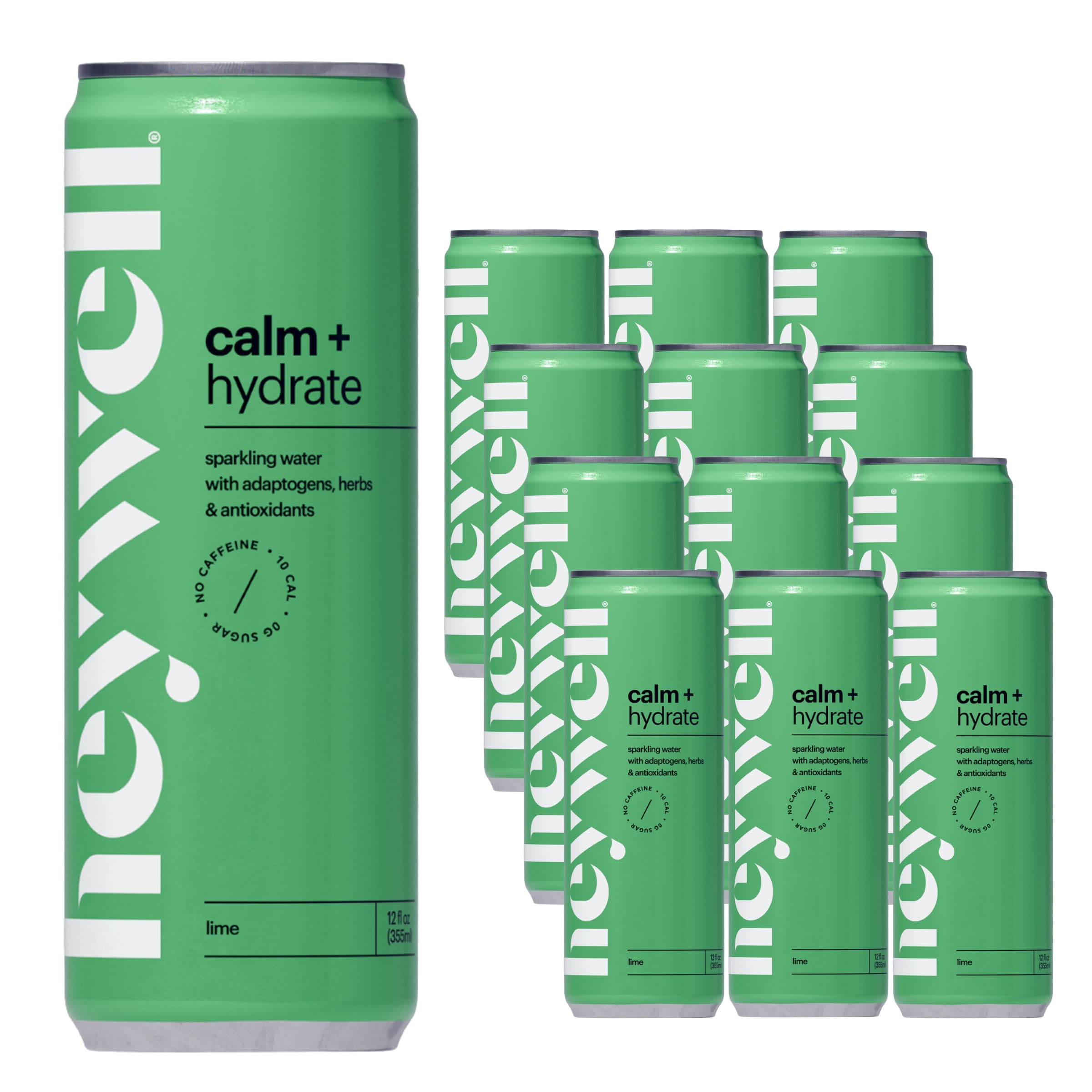 Amazon.com : heywell Calm Adaptogenic Sparkling Water, Lime, 12 oz